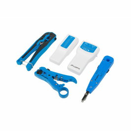 Lanberg Kit de herramientas para redes NT-0302 con pelacables, crimpadora y testador