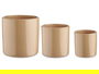 Ibergarden Set 3 Macetas Cerámica Cilindro Beige 14 cm, 17 cm, 22 cm