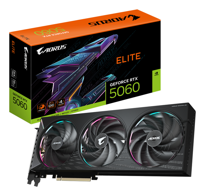 GIGABYTE AORUS GeForce RTX 5060 ELITE 8GB GDDR7 GIGABYTE AORUS GeForce RTX 5060 ELITE 8GB GDDR7