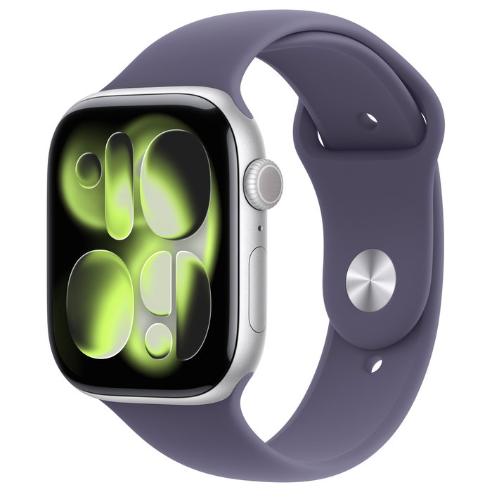 Apple Watch Series 11 GPS + Cellular 46 mm - Aluminio Plateado - Correa Deportiva Morado Niebla S/M Apple Watch Series 11 GPS + Cellular 46 mm - Aluminio Plateado - Correa Deportiva Morado Niebla S/M