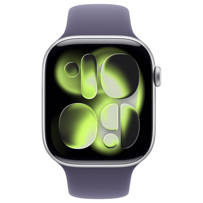 Apple Watch Series 11 GPS + Cellular 46 mm - Aluminio Plateado - Correa Deportiva Morado Niebla S/M Apple Watch Series 11 GPS + Cellular 46 mm - Aluminio Plateado - Correa Deportiva Morado Niebla S/M