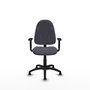 Silla de oficina Algarra con mecanismo Contacto permanente básico tapizada con Tela color Gris oscuro. Equipada con Base poliamida negra, Brazos 1Dy Topes