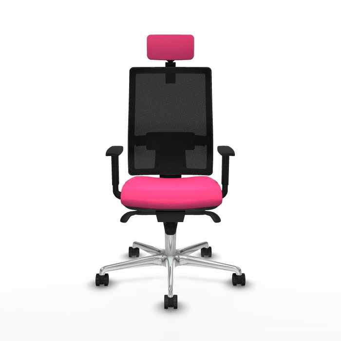 PIQUERAS Y CRESPO Silla de oficina Horna con mecanismo Sincro, Rosa y Negro