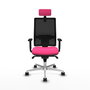 PIQUERAS Y CRESPO Silla de oficina Horna con mecanismo Sincro, Rosa y Negro