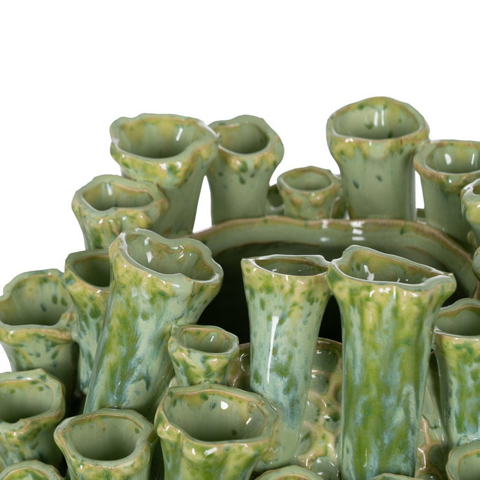 Jarrón Verde Cerámica Decoración 29 X 29 X 33 cm