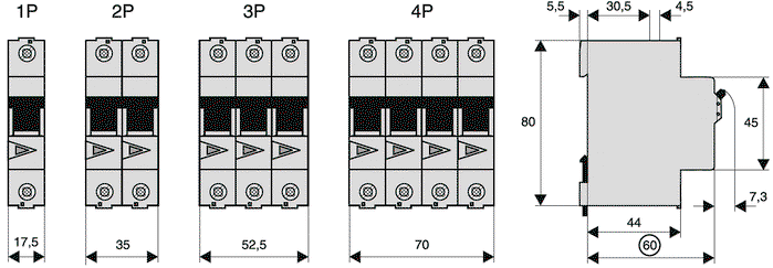 EATON ELECTRIC Interruptor de aislamiento IS-125/1 de 1 polo, 125A, 240VAC