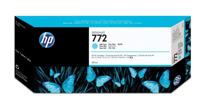 HP Cartucho de tinta DesignJet 772 cian claro de 300 ml HP Cartucho de tinta DesignJet 772 cian claro de 300 ml