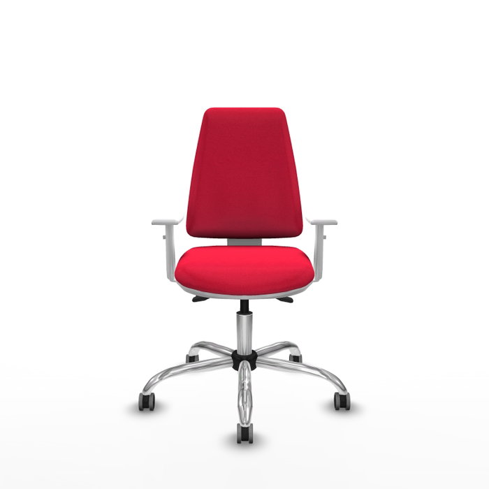 PIQUERAS Y CRESPO Silla de oficina Elche con mecanismo Asincro, Tela Roja y Base Cromada PIQUERAS Y CRESPO Silla de oficina Elche con mecanismo Asincro, Tela Roja y Base Cromada