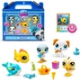 Bandai Littlest Pet Shop Set Coleccionista Tema de Playa BF00517 con 5 Animales y Accesorios