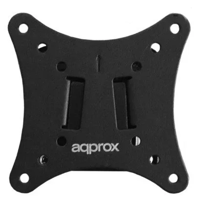 Approx Soporte de TV appST00 para pantallas de 10" a 25", montaje en pared fijo, VESA 100x100, 75x75, 50x50, carga máxima 15 kg, perfil bajo 14mm, color Negro