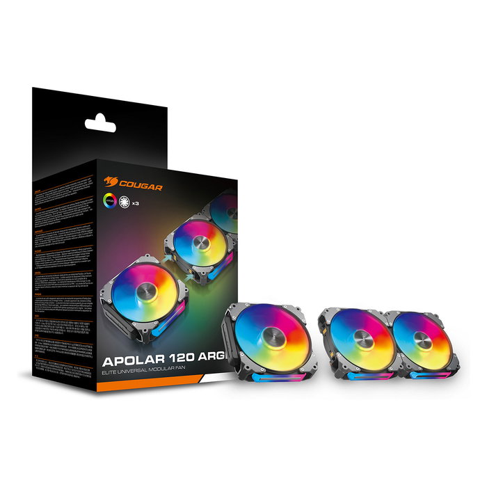 Cougar CF-APR12HB3-RGB Ventilador para Carcasa 120mm ARGB Negro Pack 3 Unidades