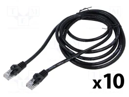 LANBERG Patch cord Cat 6 U/UTP 3m Negro (Pack de 10 unidades)