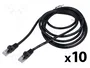 LANBERG Patch cord Cat 6 U/UTP 3m Negro (Pack de 10 unidades)