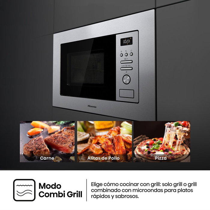 Microondas con Grill Hisense BIM320G41X 800 W 20 L Acero