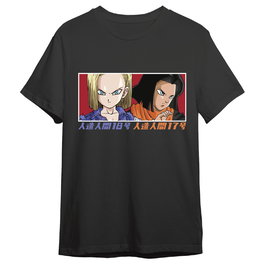TOEI ANIMATION Camiseta C18 & C17 Dragon Ball Z Adulto Talla L - 100% Algodón 165gr