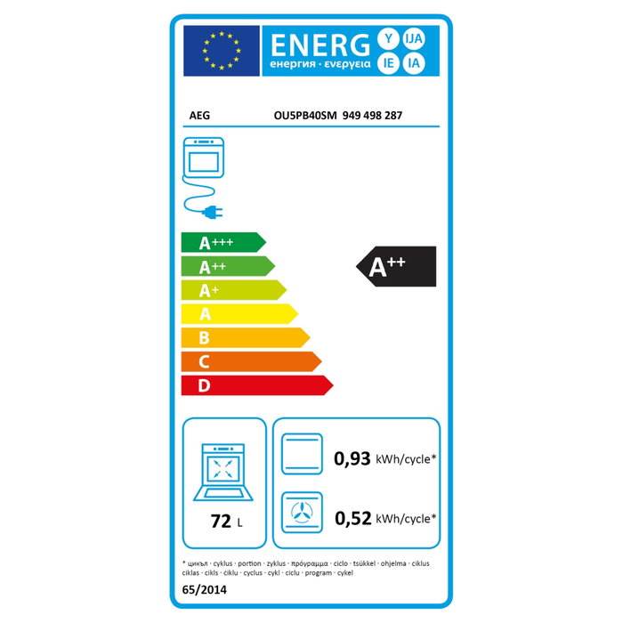 AEG OU5PB40SM Horno con limpieza pirolítica