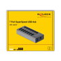 DeLOCK Concentrador USB 5 Gbps con 7 puertos y conmutadores, Gris