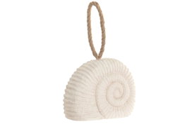 DKD Home Decor Sujetapuertas de Cemento Caracola Blanco