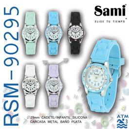 SAMI Cadete WR30M - Reloj de Cuarzo con Correa de Goma y Esfera en Colores Variados para Hombre y Mujer