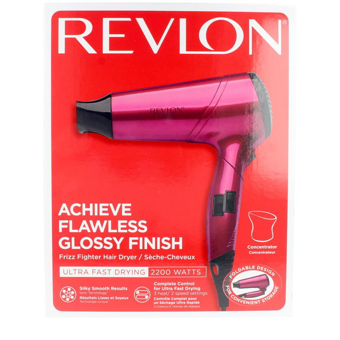 Revlon RVDR5229E Secador de Pelo Profesional, Tecnología Cerámica Iónica, 3 Niveles de Calor/2 Velocidades, Mango Plegable para Viaje
