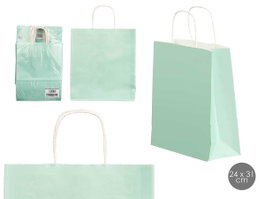 Pincello Bolsa de Papel Verde Menta 24x31cm