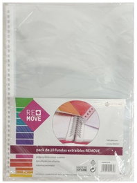 CARCHIVO Pack de 10 fundas extraíbles Remove A4 polipropileno cristal