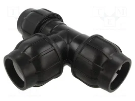 GEBO Conector en T de apriete para tuberías PE de 63mm
