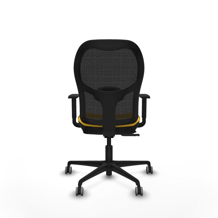 PIQUERAS Y CRESPO Silla de oficina Jorquera con mecanismo Sincro/Traslack, Amarillo y Negro