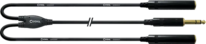 Cordial Cable Y Jack Estéreo/2 Jack Estéreo Hembra 30 Centimetros