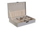DKD Home Decor Joyero Tradicional para Joyas y Bisutería Gris Claro de Mdf y Terciopelo, 19.5x7.5x28 cm