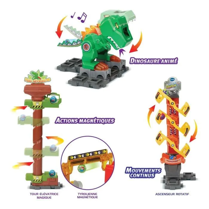 VTech VTECH MARBLE RUSH - DINO AVENTURAS SET MAGNÉTICO XL400E, Referencia: VTE3417765716058
