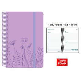 SENFORT Agenda Anual 2027 Foam Spring Lila Pastel