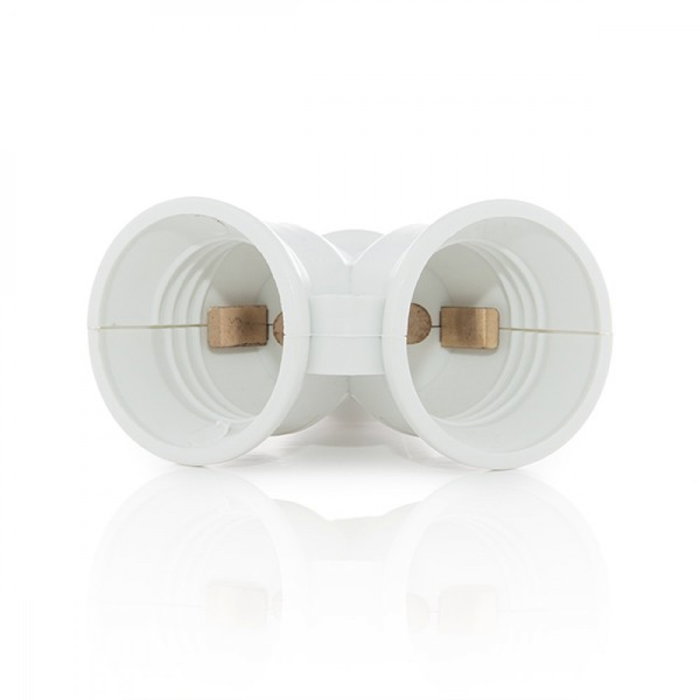 Adaptador E27 a 2 E27, Divisor de Casquillo para Bombillas Adaptador E27 a 2 E27, Divisor de Casquillo para Bombillas