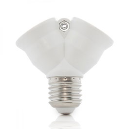 Adaptador E27 a 2 E27, Divisor de Casquillo para Bombillas
