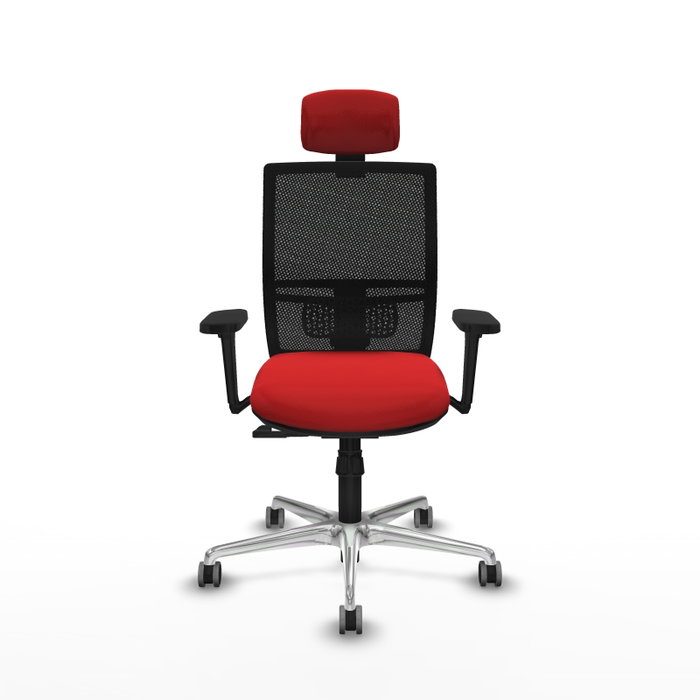 PIQUERAS Y CRESPO Silla de oficina Yunquera con mecanismo Sincro, Rojo y Negro