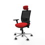 PIQUERAS Y CRESPO Silla de oficina Yunquera con mecanismo Sincro, Rojo y Negro
