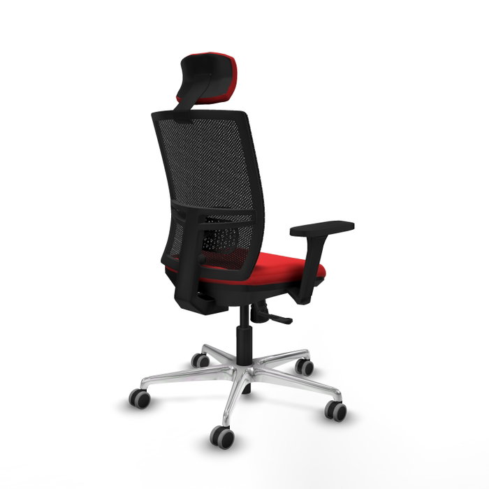 PIQUERAS Y CRESPO Silla de oficina Yunquera con mecanismo Sincro, Rojo y Negro