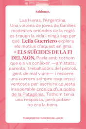 Els suïcides de la fi del món, Leila Guerriero - EDICIONS SALDONAR