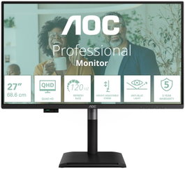 AOC Q27P4CV Monitor 27" QHD IPS 120Hz USB-C PD96W Altavoces Incorporados