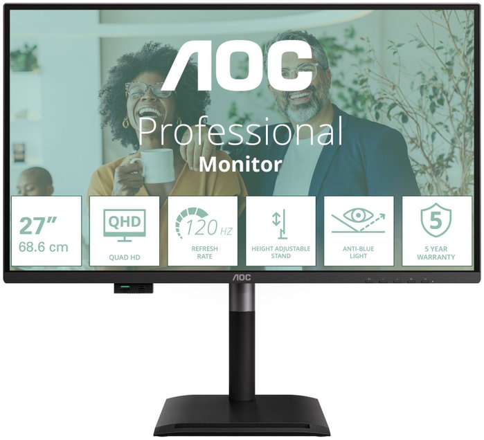 AOC Q27P4CV Monitor 27" QHD IPS 120Hz USB-C PD96W Altavoces Incorporados AOC Q27P4CV Monitor 27" QHD IPS 120Hz USB-C PD96W Altavoces Incorporados