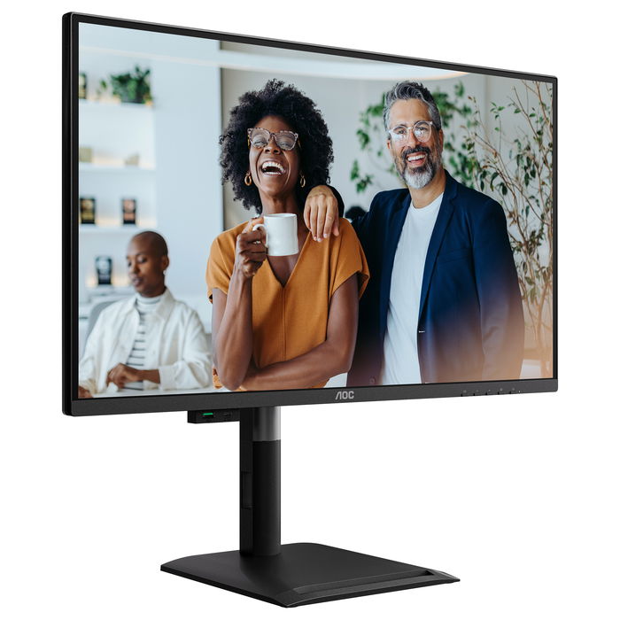 AOC Q27P4CV Monitor QHD de 27 Pulgadas (68,6cm) - 2560x1440 IPS 120Hz HDR, 4ms, Altavoces, USB-C 96W, DP 1.4, HDMI 2.1, KVM, Altura Ajustable, VESA, Negro