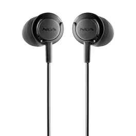 NGS Cross Step Auriculares Intrauditivos Alámbricos con Micrófono, Control Multifunción USB Tipo-C para Llamadas y Música, Negro