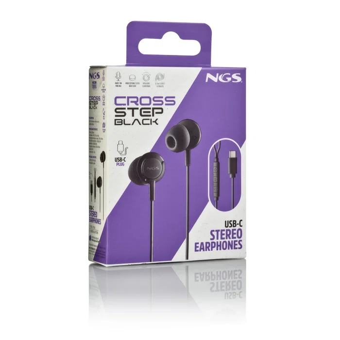 NGS Cross Step Auriculares Intrauditivos USB Tipo-C Negro NGS Cross Step Auriculares Intrauditivos USB Tipo-C Negro