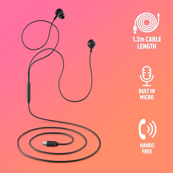 NGS Cross Step Auriculares Intrauditivos USB-C Negro