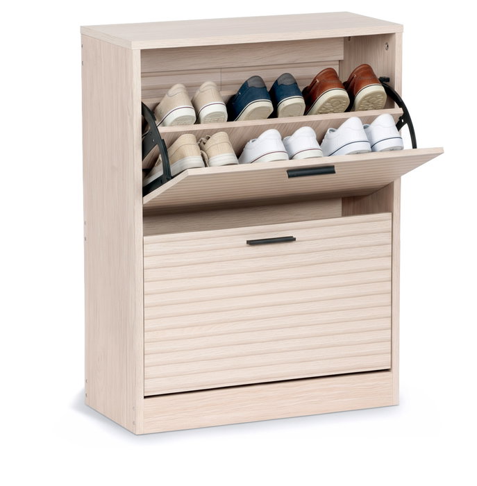 Inde - Mueble Zapatero 2 Niveles Slat Moblekit, Mueble organizador para calzado Inde - Mueble Zapatero 2 Niveles Slat Moblekit, Mueble organizador para calzado