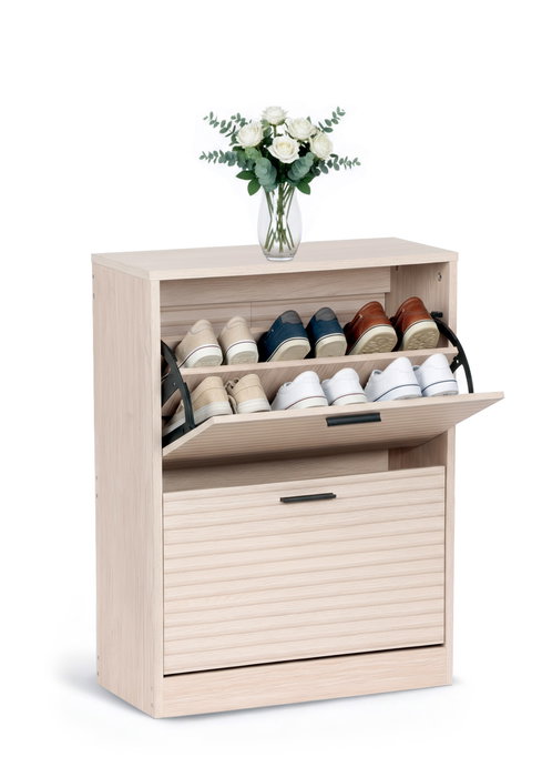 Inde - Mueble Zapatero 2 Niveles Slat Moblekit, Mueble organizador para calzado Inde - Mueble Zapatero 2 Niveles Slat Moblekit, Mueble organizador para calzado