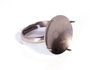 Innspiro Anillos Metálicos Ajustables con Base Garra de 16mm Plateado Envejecido para Piedras de 18mm