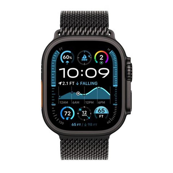 Apple Watch Ultra 2 (A2986) Smartwatch 49mm Titanio Negro, Resistencia al Agua 100m, GPS, 64GB, SOS Emergencia, Pantalla Retina LTPO2 OLED 3000 nits