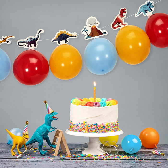 Party Time Guirnalda Globos Dinosaurio, Decoración Fiesta Original Multicolor con 6 Globos