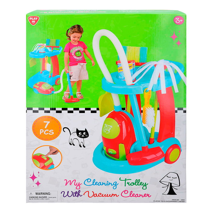 CBTOYS Carrito de limpieza PlayGo con aspirador eléctrico